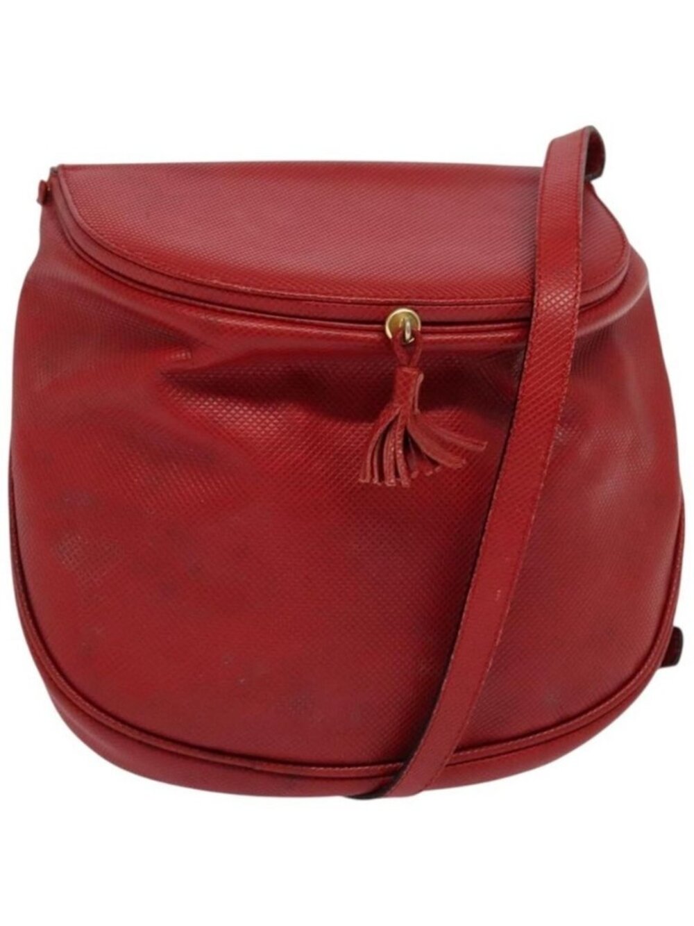 Authentic BOTTEGA VENETA Shoulder Bag Leather Red Gold